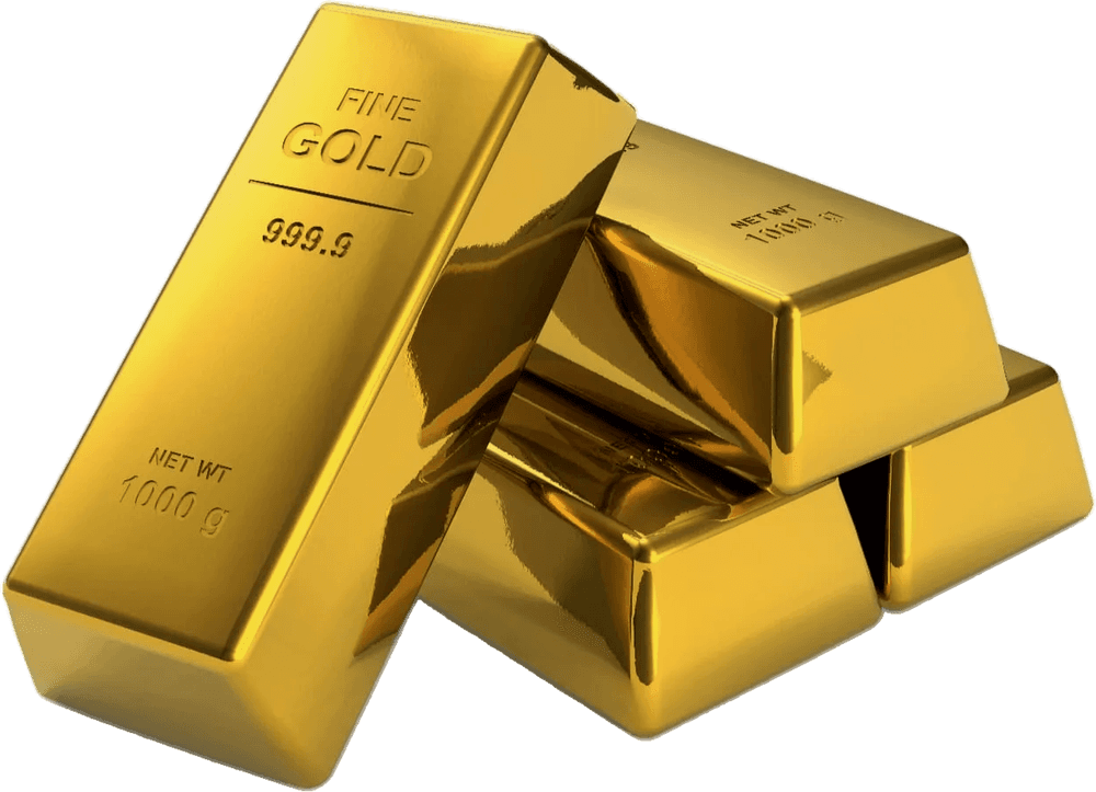 Stack of minted fine gold bars