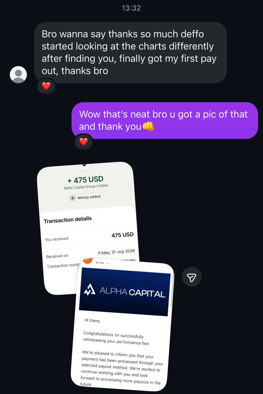 Message from a student about receiving their first payout